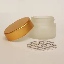 قوطی کرم شیشه ای 15 گرم با پلمپ خود چسب دار کد 1136 - 1