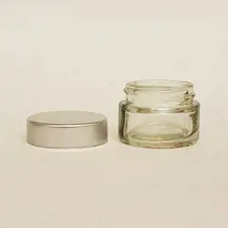 قوطی کرم شیشه ای 15 گرم شفاف کد 1133 - 1