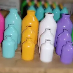 بطری ویال شیشه ای  100 میل گلدانی