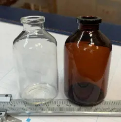 شیشه ویال 50 میل دهانه 20 شفاف و قهوه ای